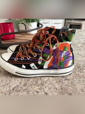 The Joker Graphic High-Top Sneakers - Black, Purple, Orange, Green